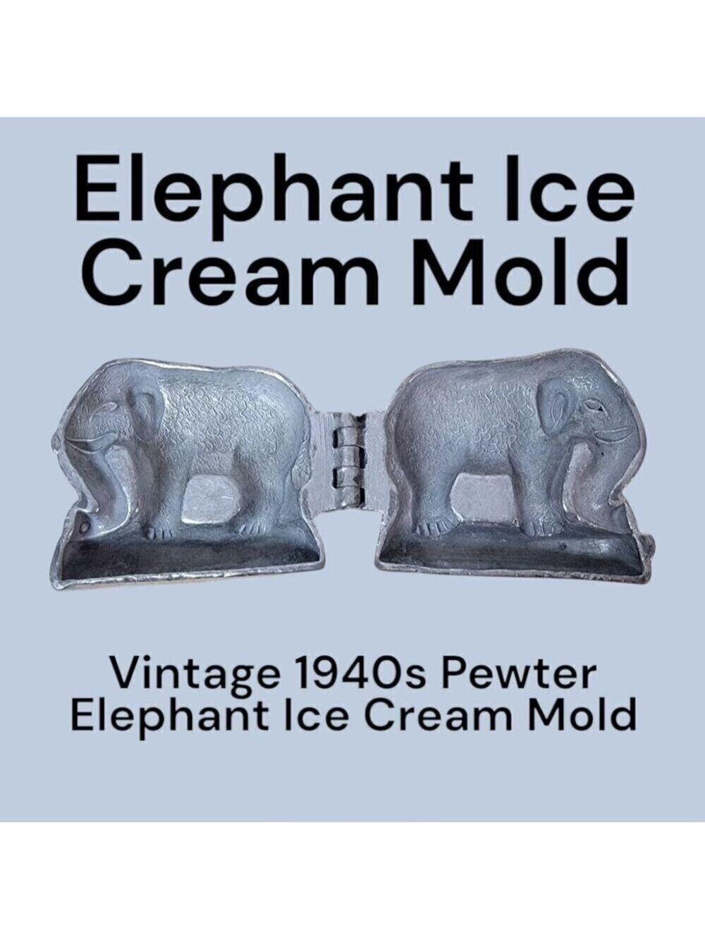 Vintage 1940s Pewter Elephant Ice Cream Mold
